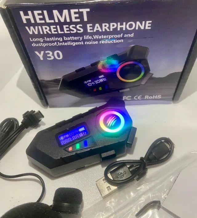 FONE BLUETOOTH CAPACETE DE MOTO COM RADIO  - Foto 4