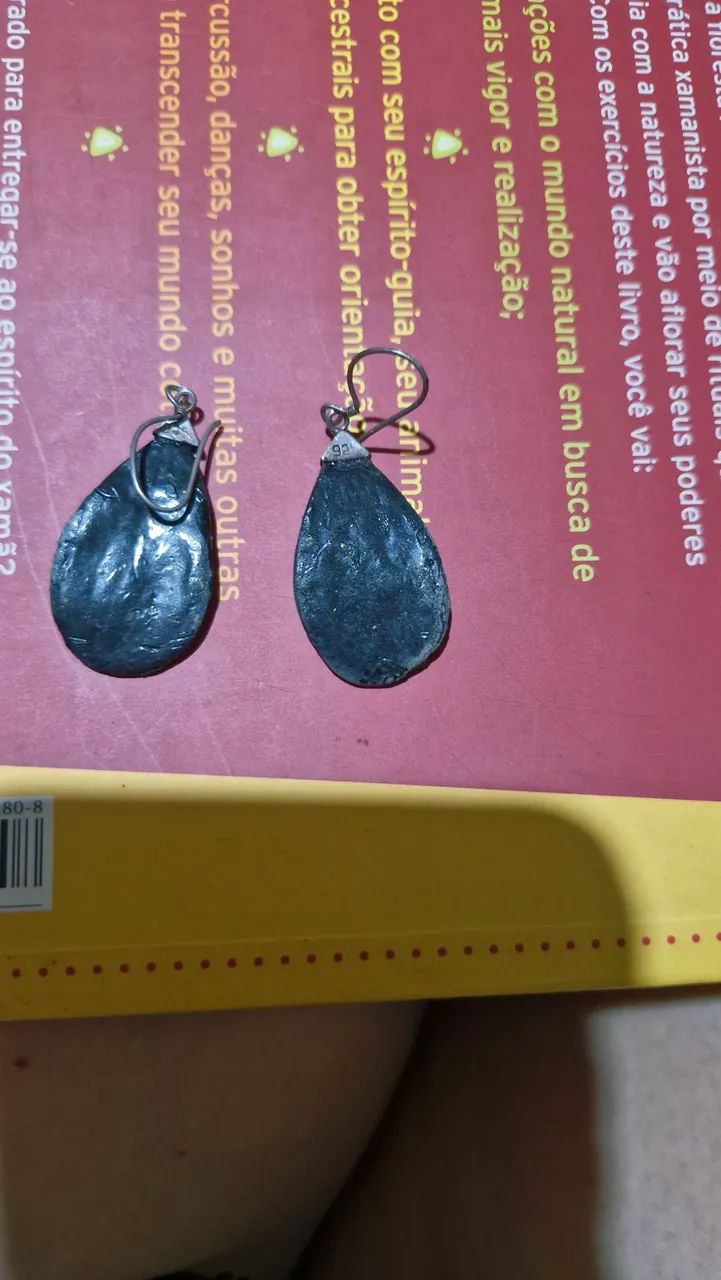 Brinco de Prata e Madrepérola Negra - Foto 2