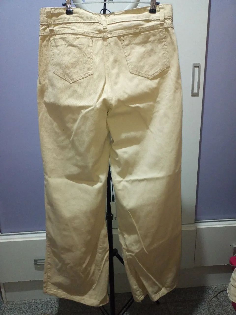 Calça Wide Leg Bege tamanho 46 - Foto 3