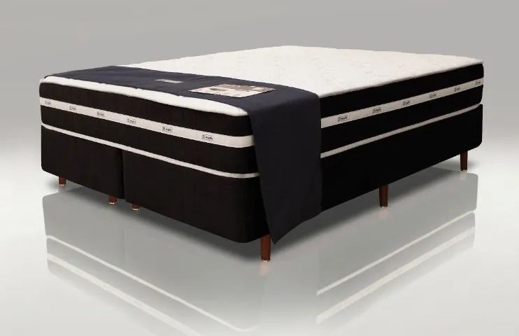 Cama Mais Colchão Black Graphite Quenn molas ensacadas Pronta Entrega 