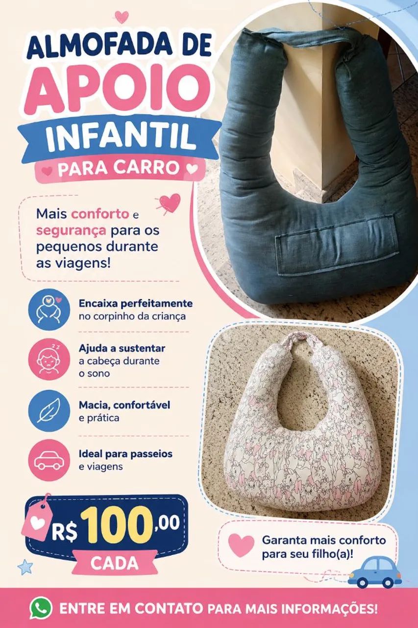Almofada de auto para crianças 