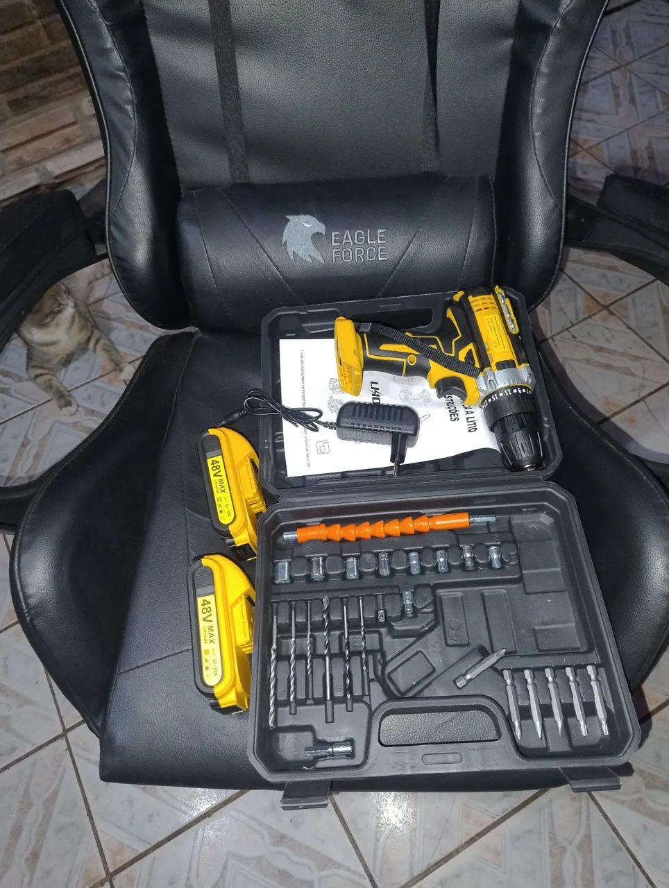 Parafusadeira/Furadeira Lithium Drill 48V - Kit Completo com 2