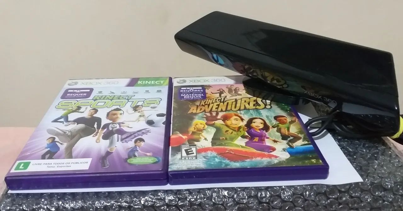 Kinect xbox360 com 2 jogos
