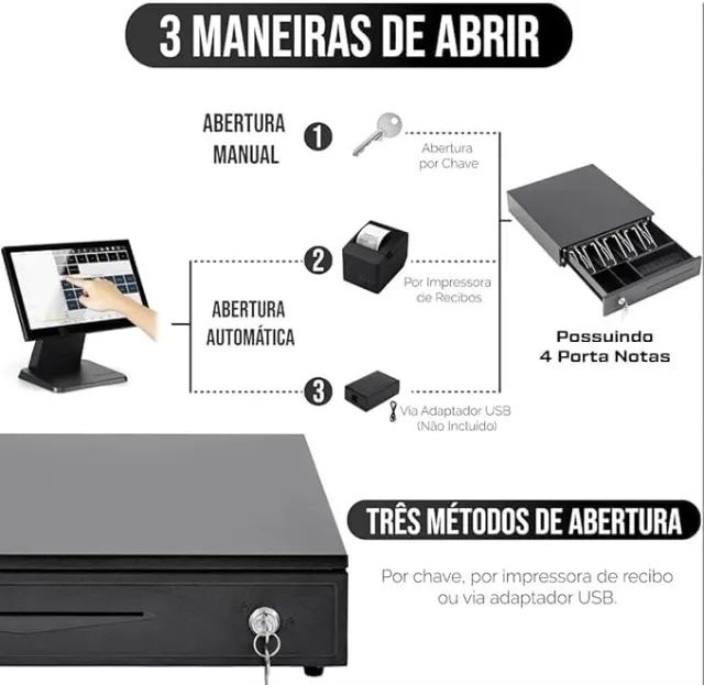 CAIXA REGISTRADORA COMERCIAL COM ABERTURA MANUAL E AUTOMÁTICA - Foto 2