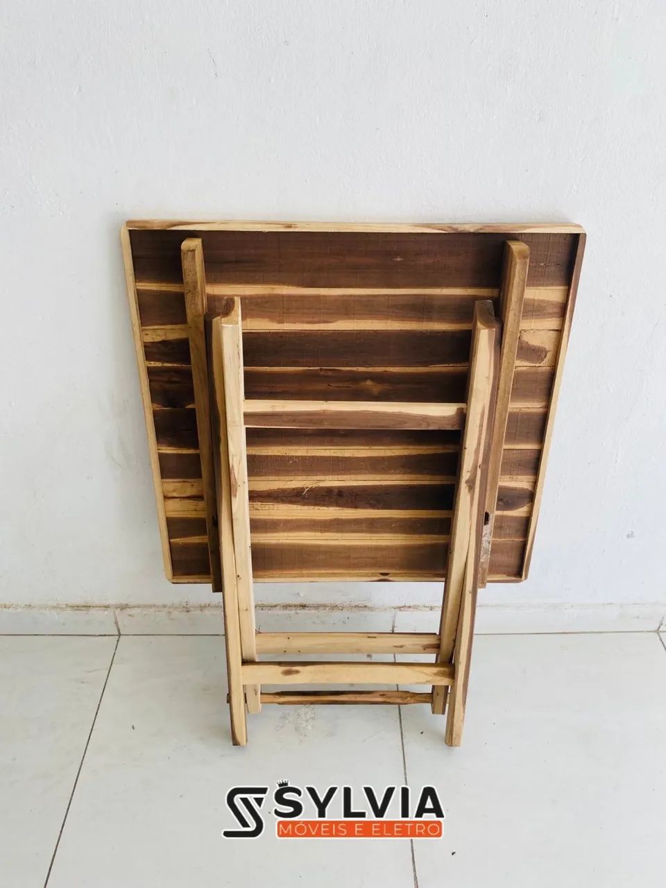 Mesa dobrável 70x70 sem pintura  - Foto 5