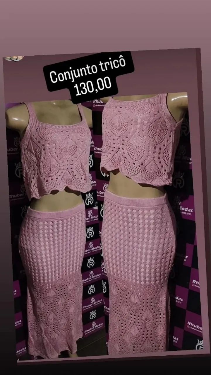 Conjunto tricô tamanho único 
