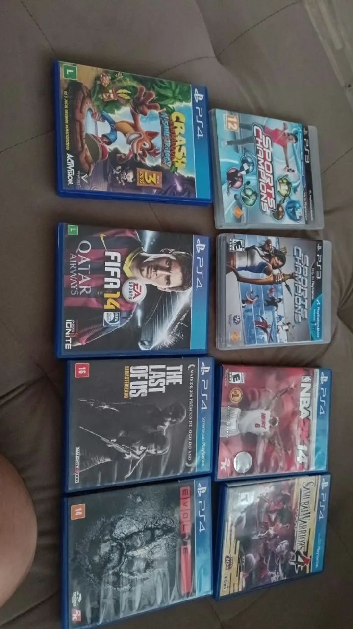 Lote 8 Jogos PS4 PS3 Originais - Crash + The Last Of Us + NBA +