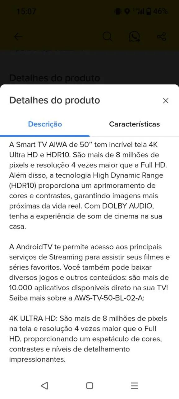SmartTV Aiwa Slim 50' - 4k - 4 meses de uso. - Foto 5