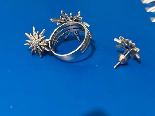 Conjunto anel e brincos grife Monte Carlo - Ouro e Diamantes, Lindos! - Foto 3