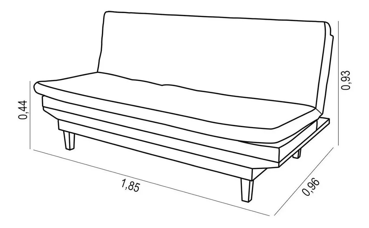 Sofá-cama 3 lugares em suede + 2 banquetas - Foto 4