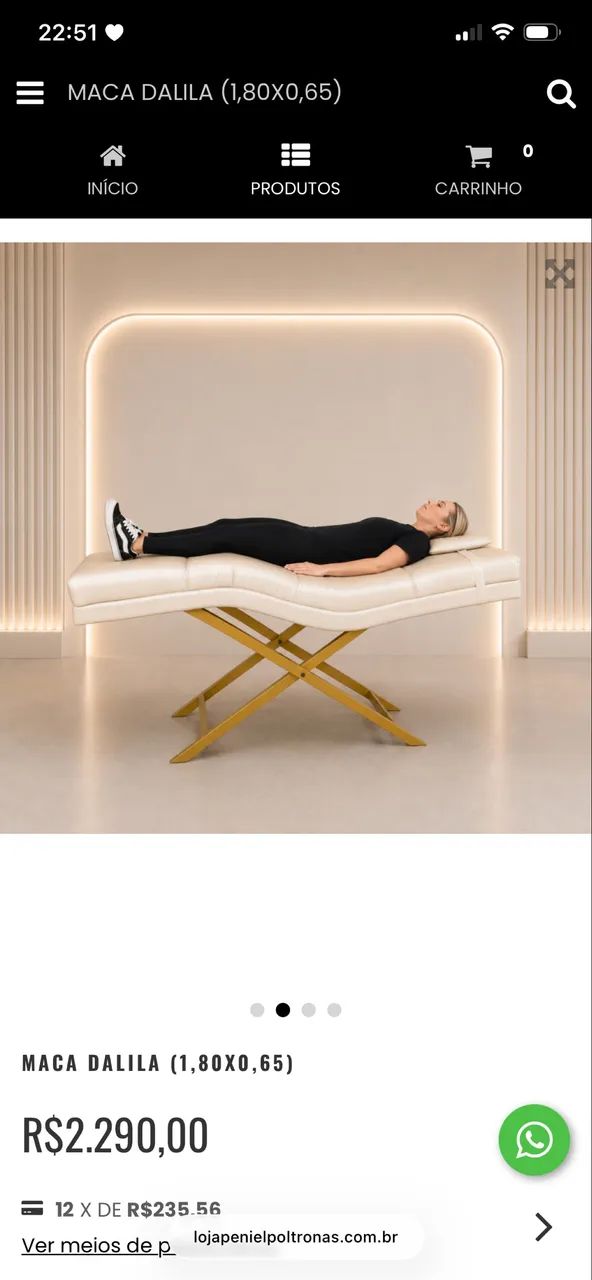 Maca estética com massageador 