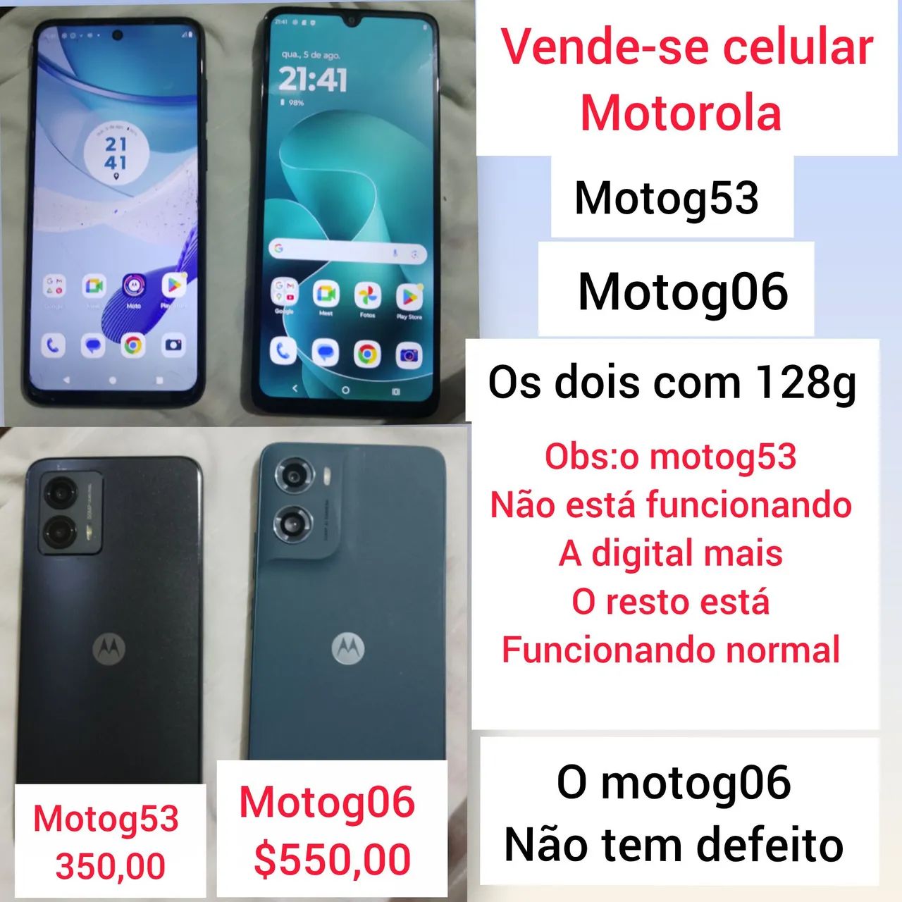Vende-se celular Motorola 