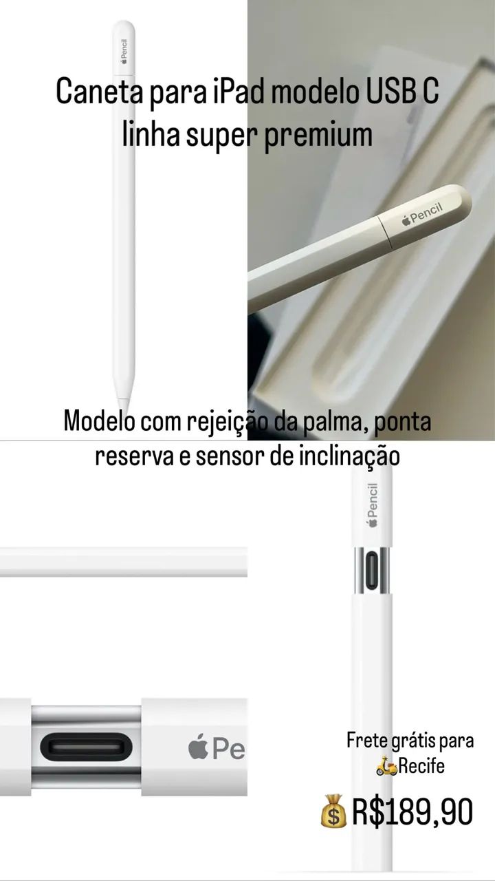 【美品】Apple Pencil (USB-C)【おまけ付】 Produtos com até 15 OFF no PIX KaBuM