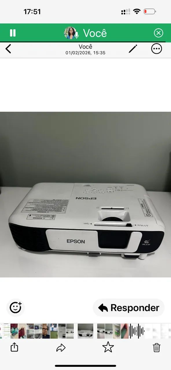 Projetor Epson  PowerLite S41+ . Produto com pouco uso! Produto excelente!  - Foto 3