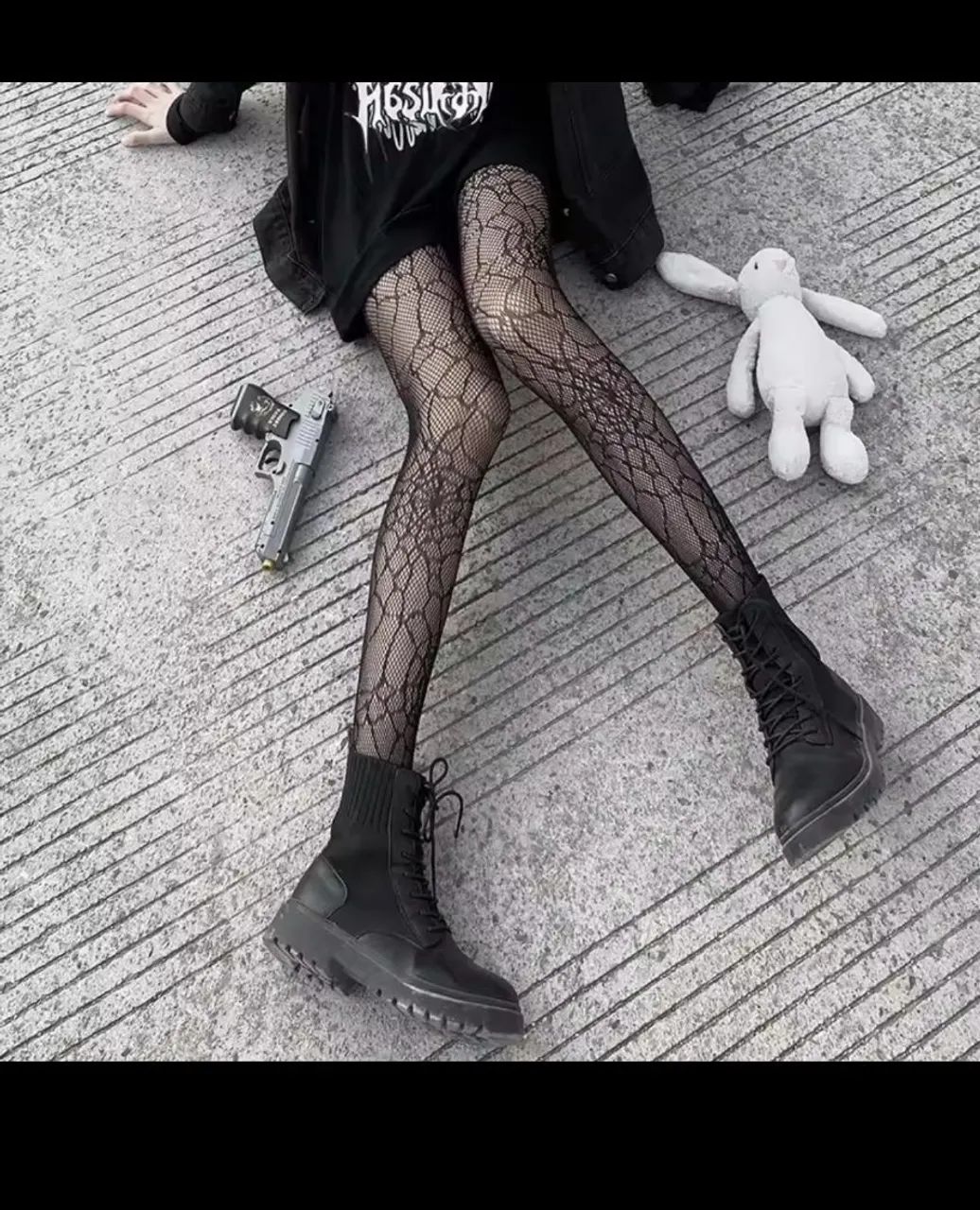 Meia calça básica, com desenhos e arrastão - Foto 2