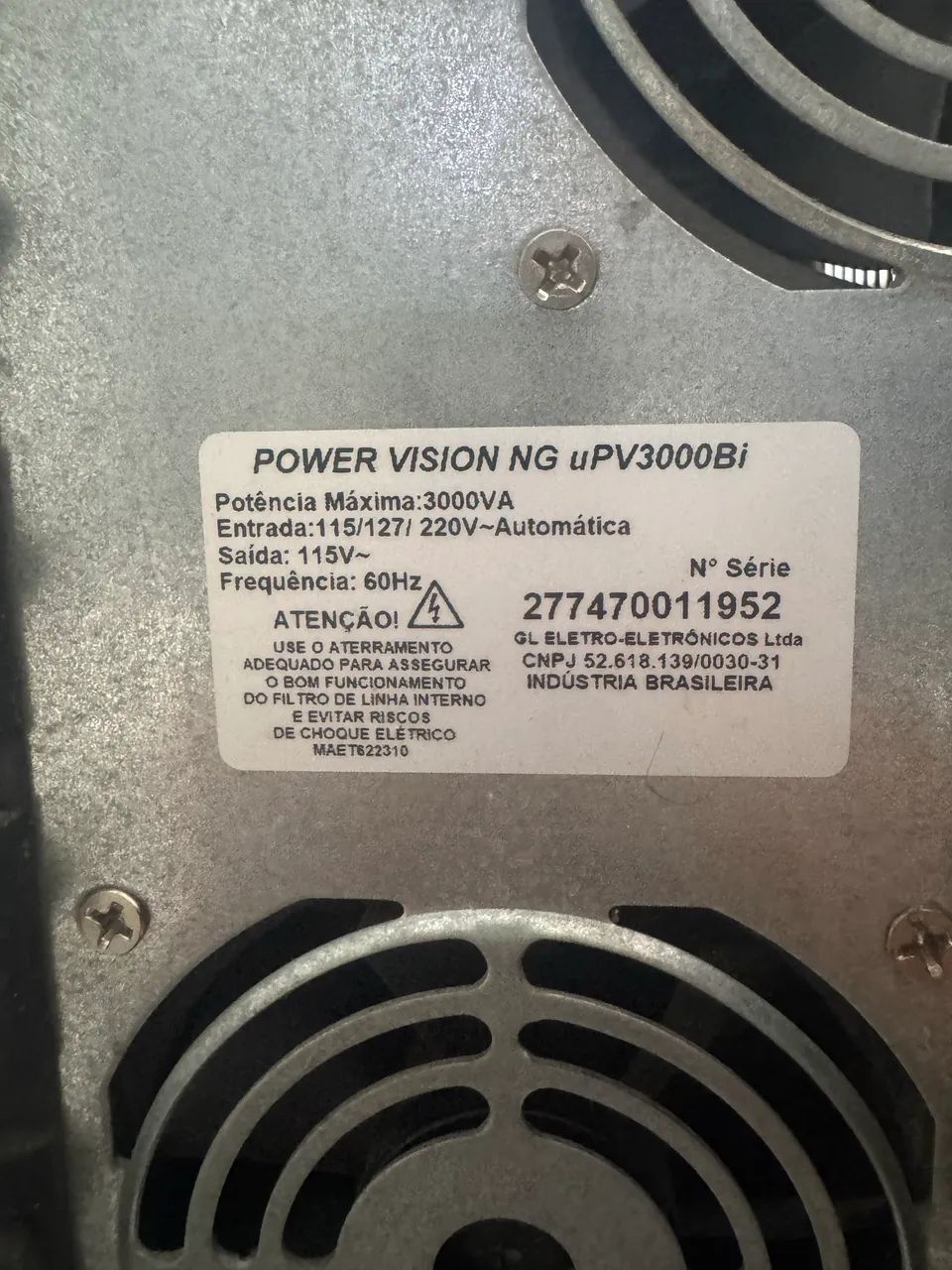 NOBREAK SMS POWER VISION NG uPV3000Bi 3000VA R$ 2.000,00 - Foto 3