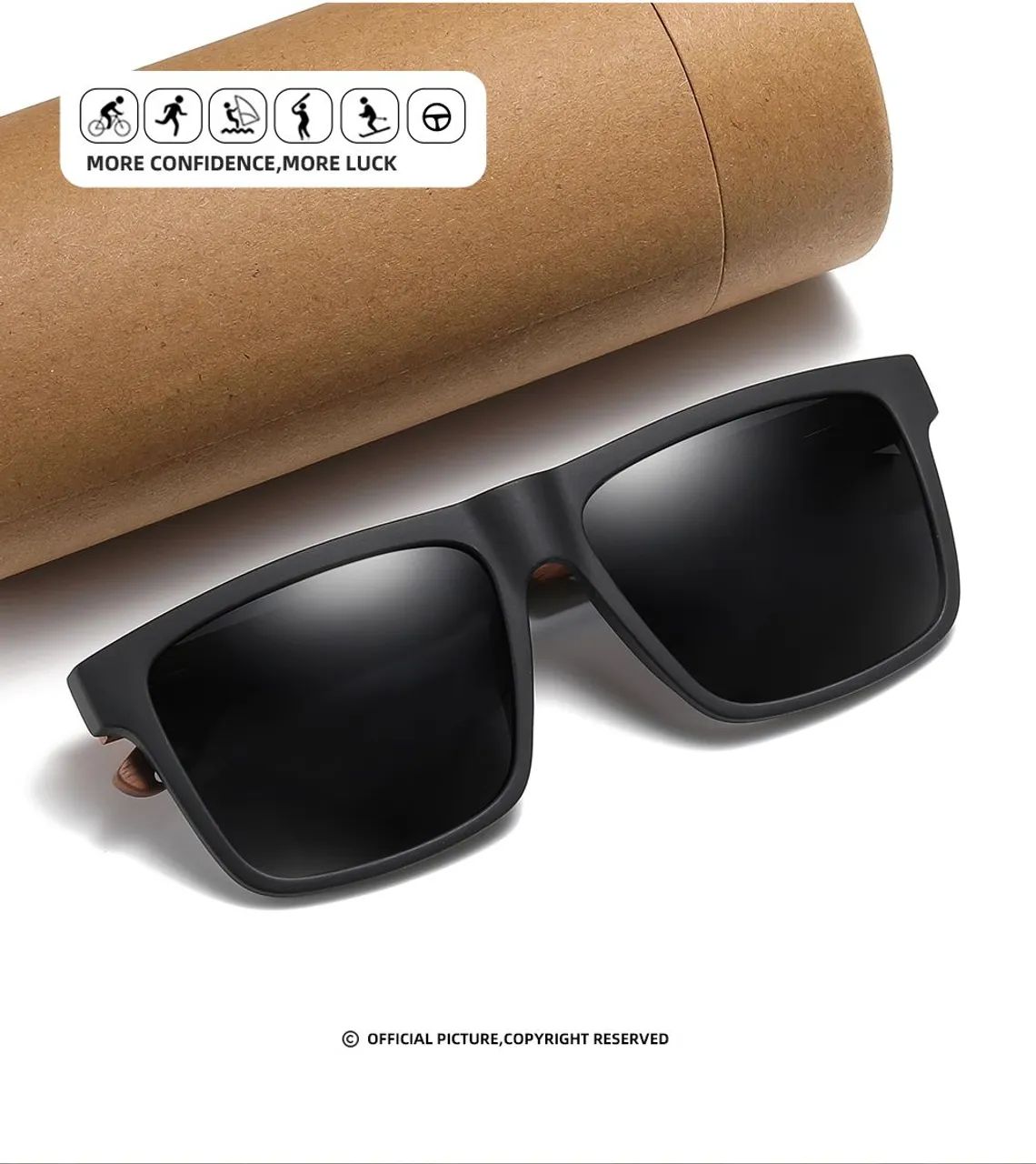 Estilo!!! Oculos polarizado com fibra de bambu.  - Foto 2