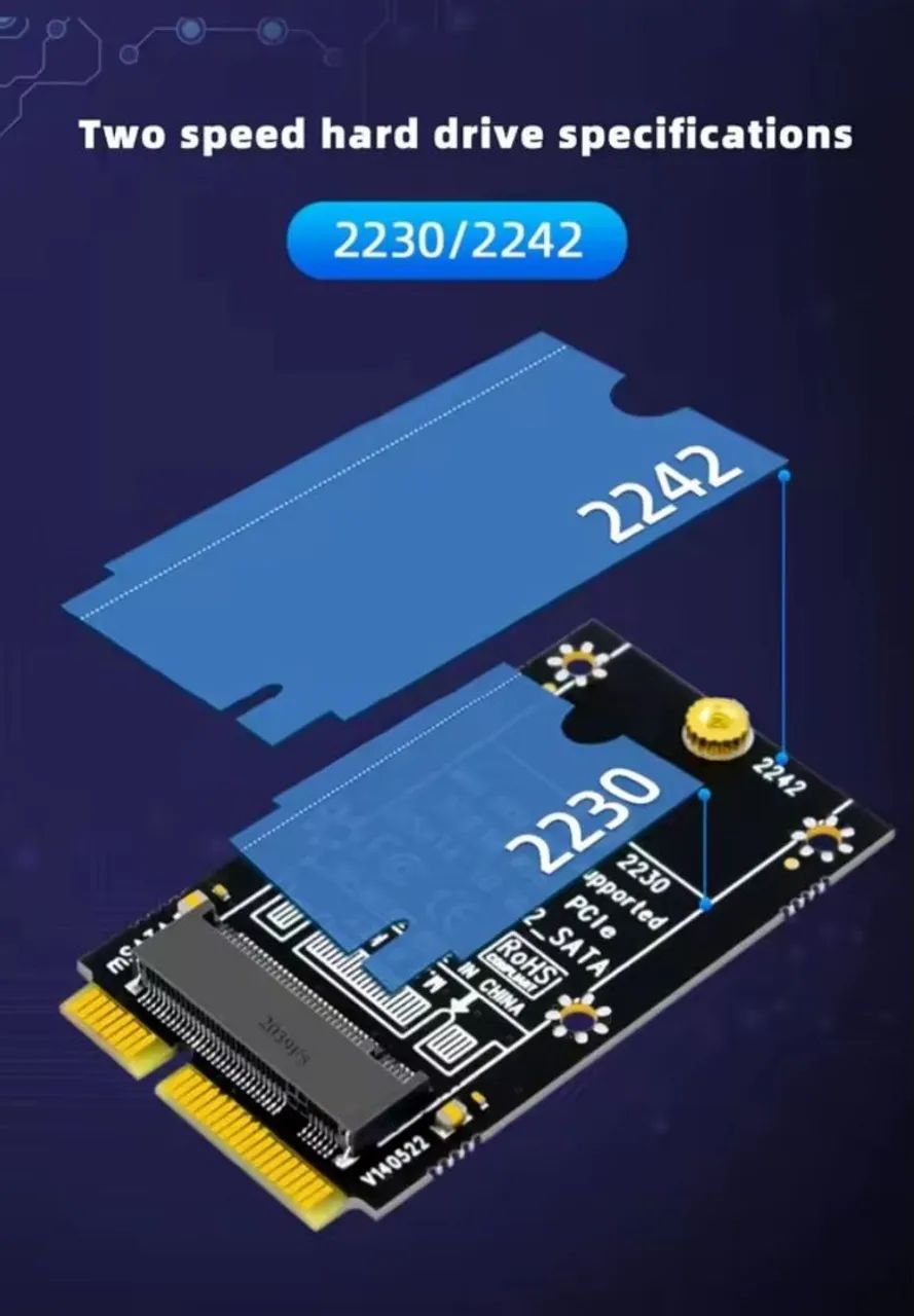 Placa Adaptadora mSATA para SSD M.2 SATA (NGFF) B-Key / B&M-Key - Foto 4