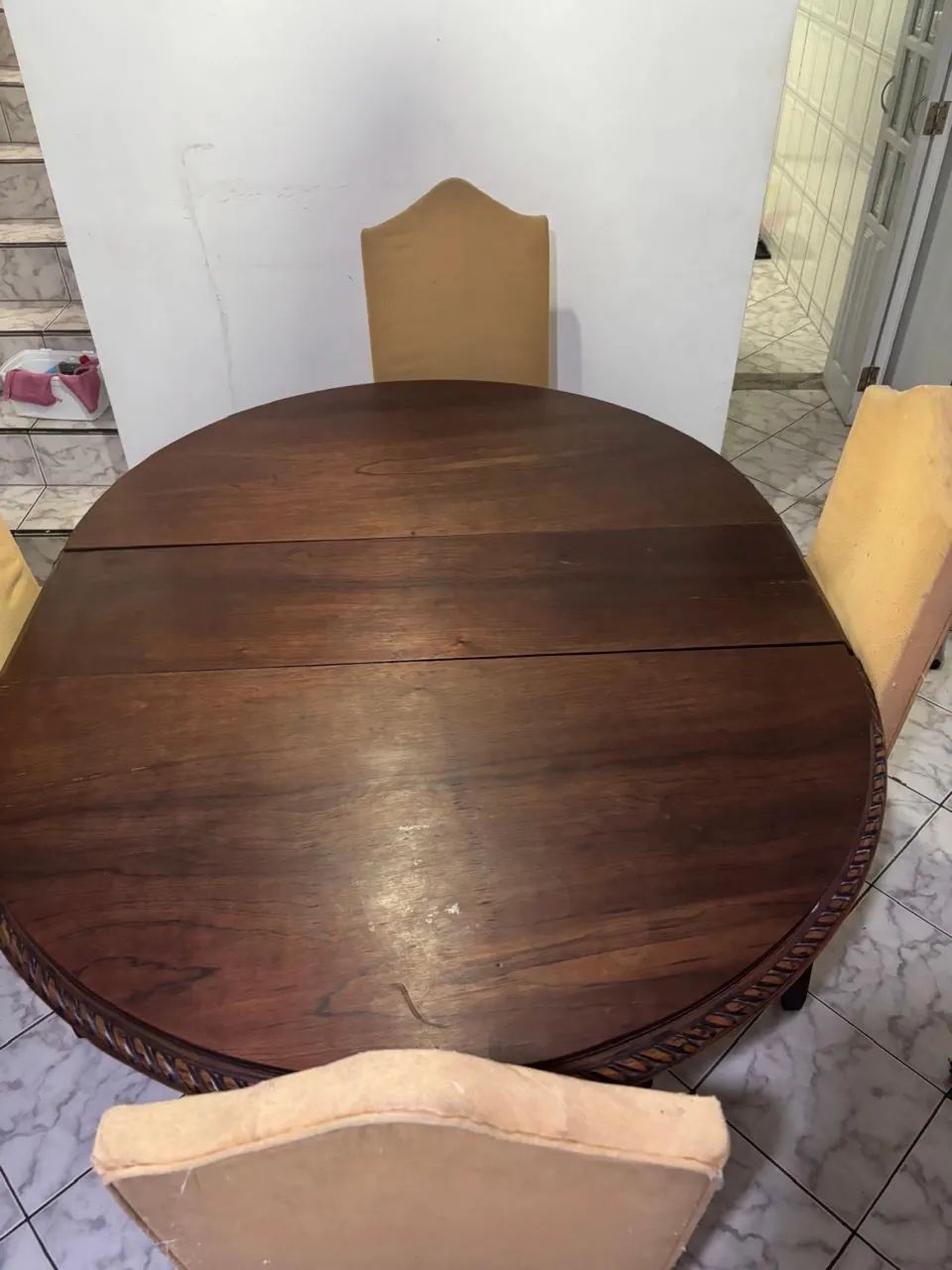 Mesa de jantar circular de madeira maciça - Foto 5