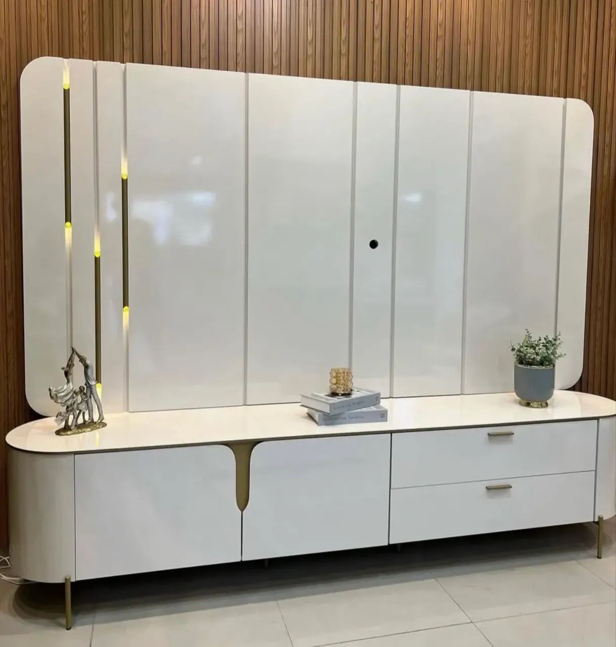 PAINEL E BANCADA CELINE COM LED MDF - Foto 2