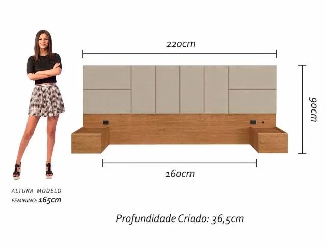 CABECEIRA ACOLCHOADA - CAMA QUEEN  - Foto 2