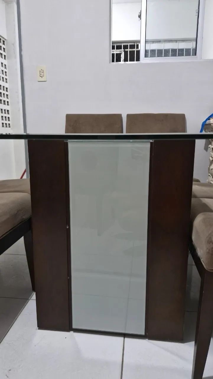 Mesa de Jantar - Vidro Quadrada 8 cadeiras APENAS VENDA - Foto 4