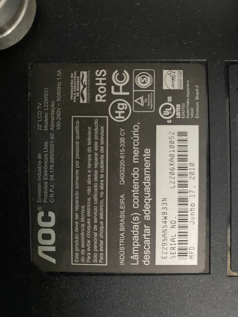TV AOC LCD 22 Polegadas com HDMI e VGA - Foto 3