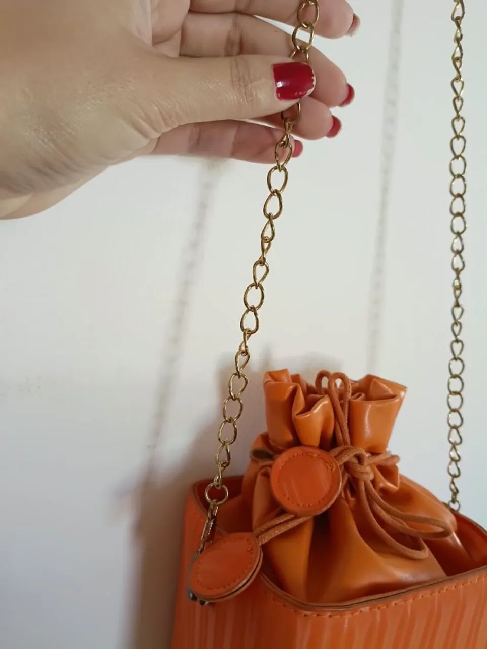 Bolsa quadrada laranja  - Foto 3