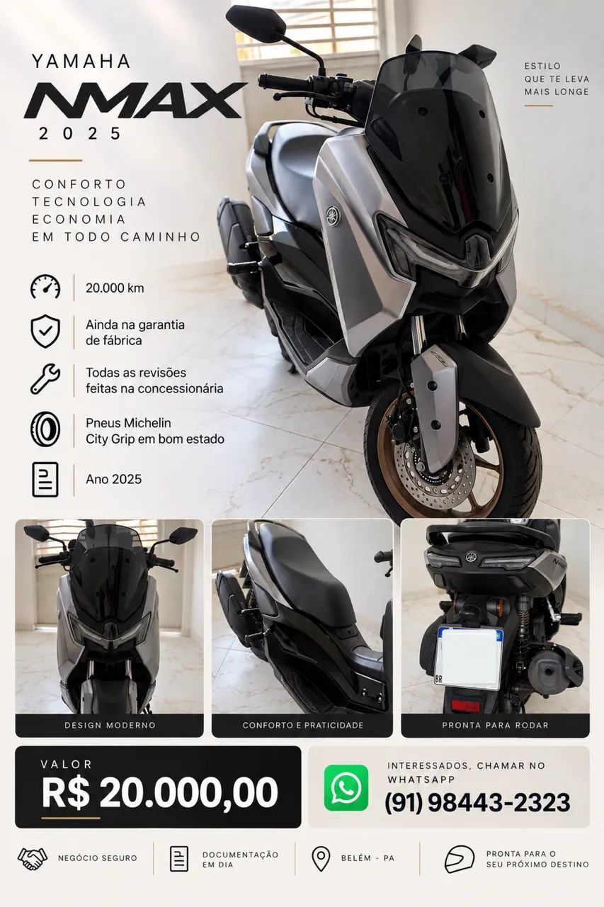 NMAX 2025 -PRATA ESTADO DE NOVA - Foto 4