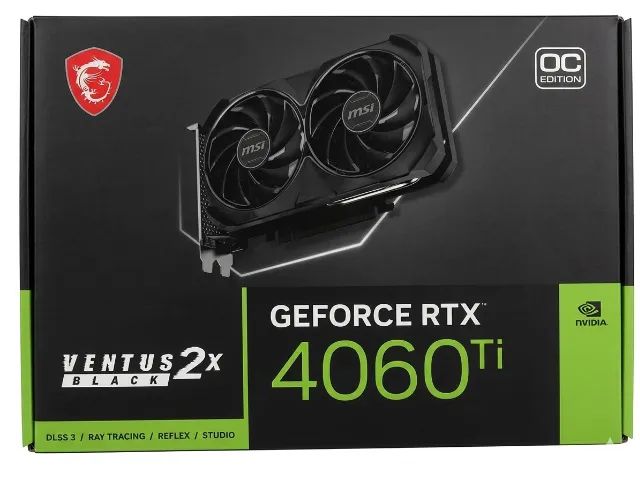 Placa de Vídeo MSI NVIDIA GeForce RTX 4060 Ti Ventus 2X Black OC