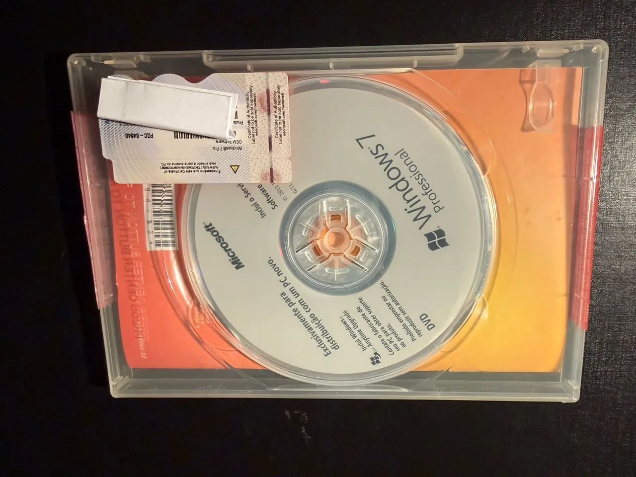 Windows 7 Professional SP1 64 Bits Original Microsoft OEM - Estojo