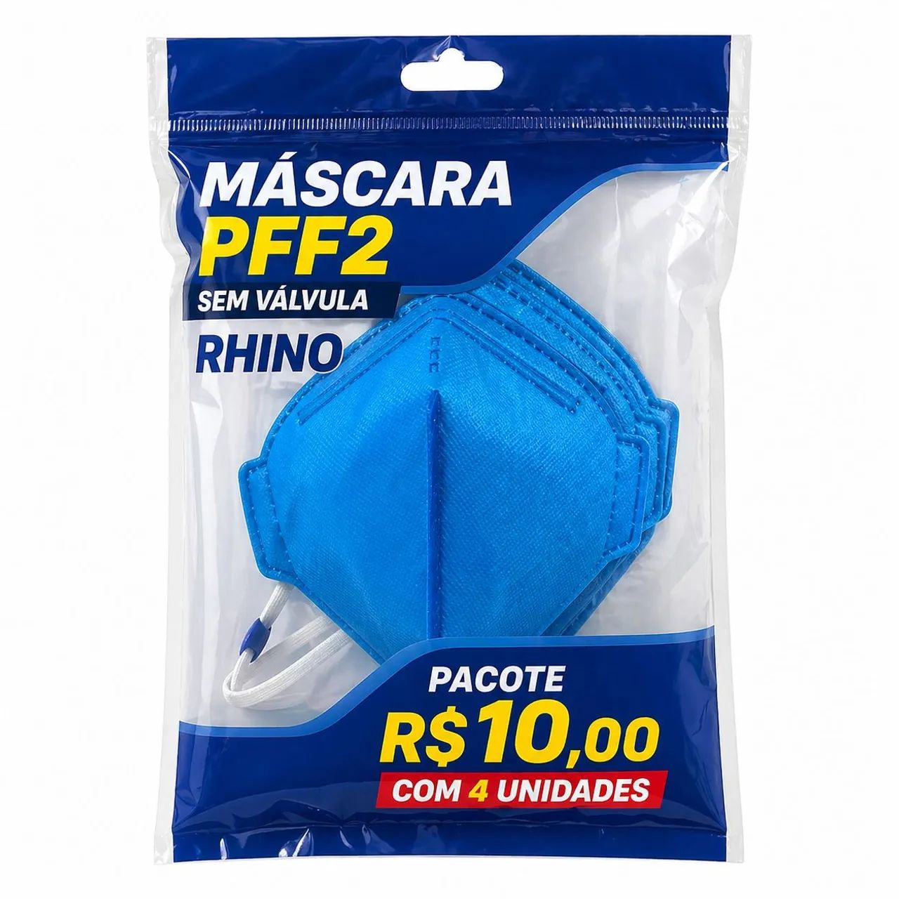 Máscara Rhino PFF2 s/válvula com 4 unidades - Foto 3