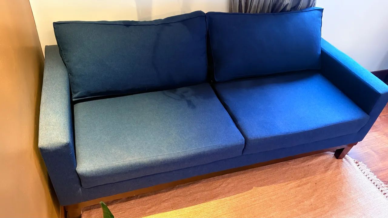 Sofá Linho Azul - 180cm - Foto 3