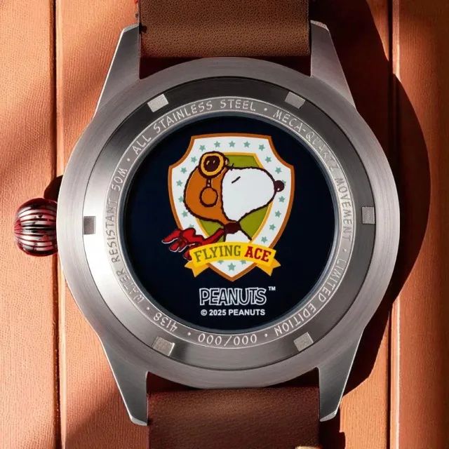 Relógio AVI-8 Peanuts Snoopy Flying Ace Camel Brown Limited