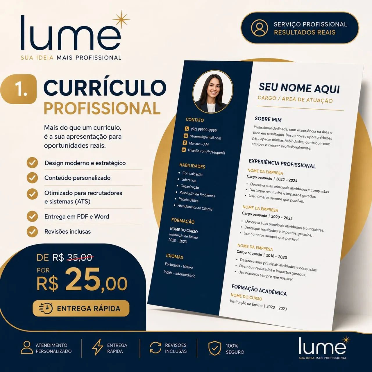 Currículo Profissional a partir de R$25 | Logo e Identidade Visual  e mais. - Foto 2