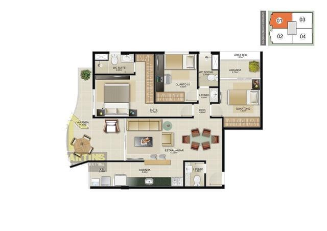 Apartamento à venda com 3 dormitórios em Jardim camburi, Vitória cod:8282 - Foto 6