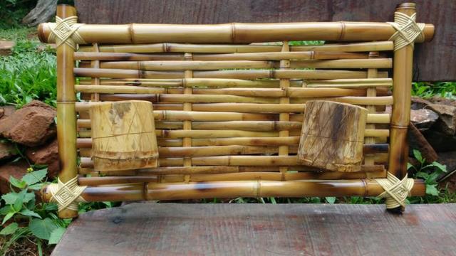 Suporte horizontal para plantas de bambu