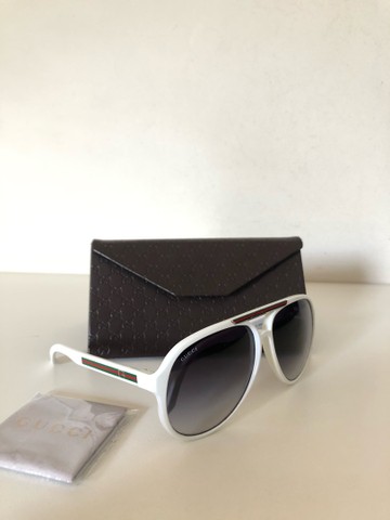 Óculos Escuros GUCCI Aviador Branco - Foto 2