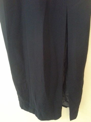 Vestido Longo Preto com alças, fenda lateral, tamanho P - em estado de novo
