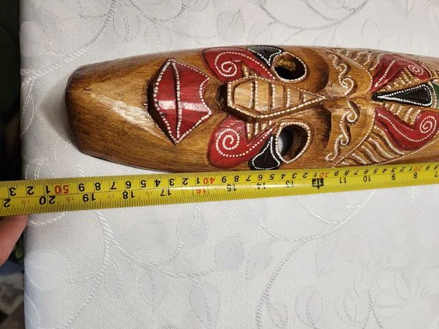 Trio de máscaras em madeira maciça  importadas  - Foto 4