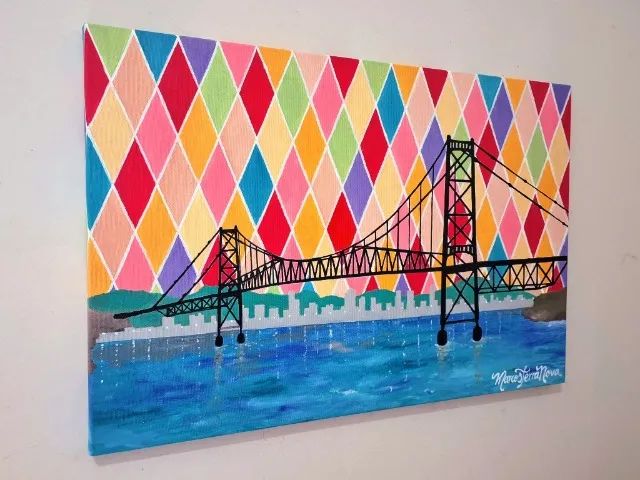 Óleo Sobre Tela - Ponte Hercílio Luz - Florianópolis 40x60cm
