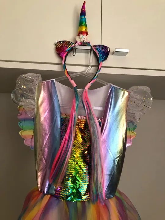 Fantasia de Unicórnio Infantil veste 4 a 7 anos - Foto 3