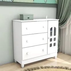  Cômoda Fraldário Eloa 1 Porta 3 Gavetas Carolina Baby - Foto 3