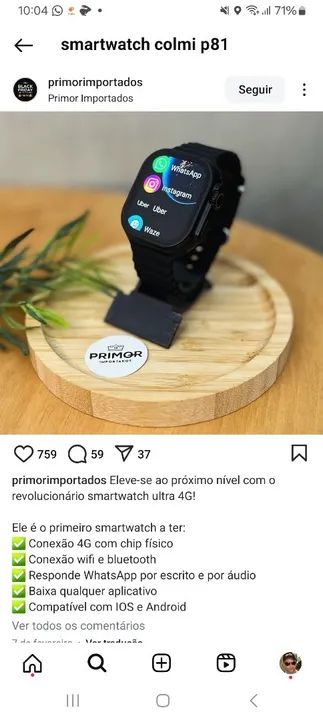 Smartwatch Colmi P81 - Foto 5