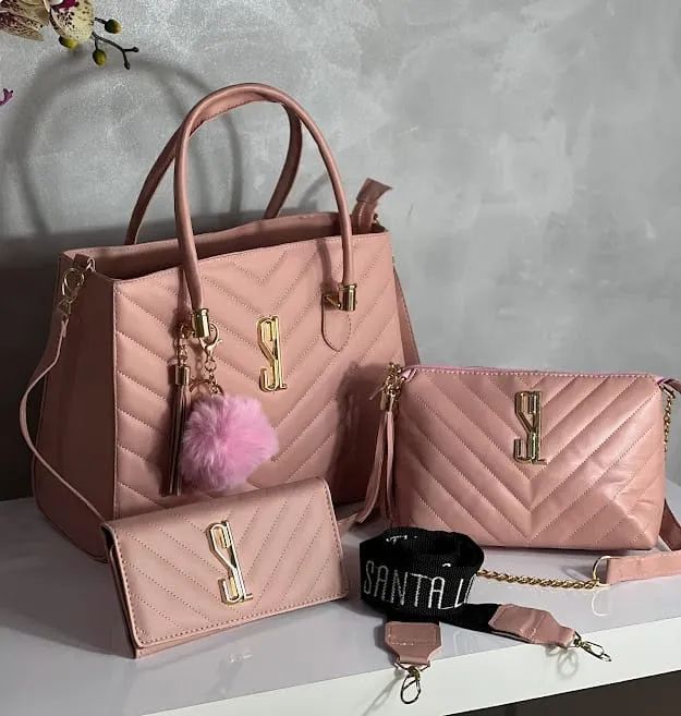 Kit Bolsa Feminina SL (3 PEÇAS) - Acompanha Pompom (Consulte Estoque) - Foto 4