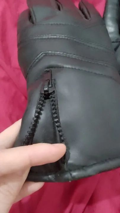 Luva tipo couro antiga motoqueiro - Foto 3