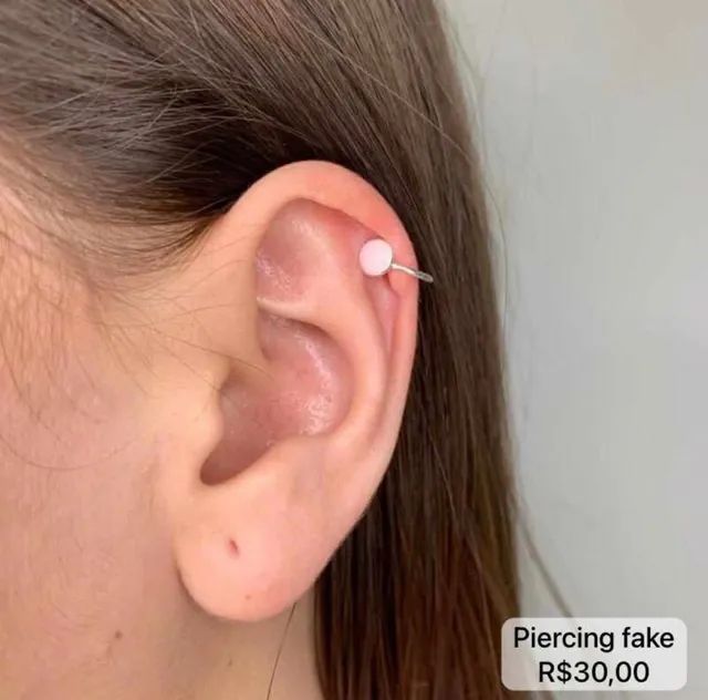 Piercing fake Prata 925 legítima (unidade) - Foto 2