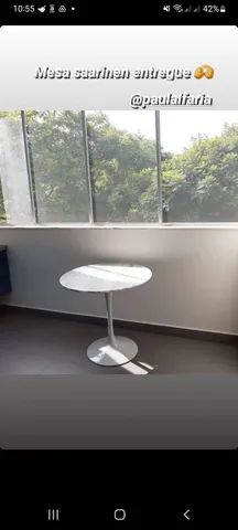 Mesa Saarinen mármore espírito santo 90cm Oferta  - Foto 4