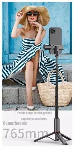 Tripe Bastão De Selfie Bluetooth Hmaston Zp11 com luz de led - Foto 3