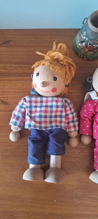 Colecionismo 2 Fantoches Antigos em Madeira  - Foto 2